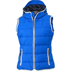 Sehi | Bodywarmer personnalisé pour femme Bleu nautique Blanc 1